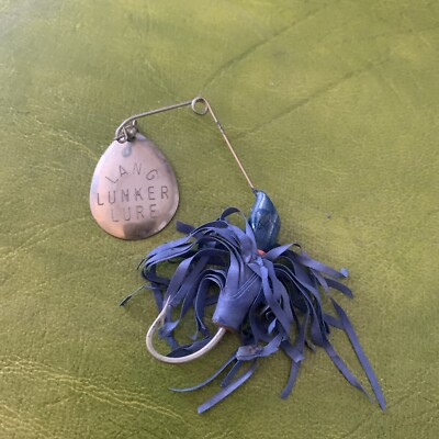 Appât De Pêche Vintage Lang Lunker Spinner – Jig Métal Bleu – Original USA