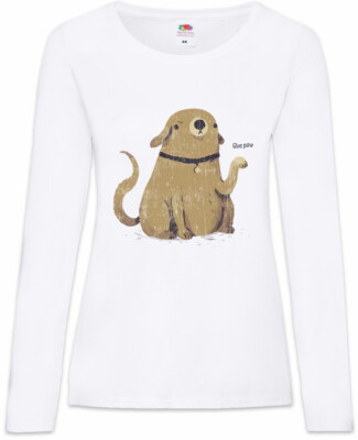 Give Paw Damen Langarm T-Shirt Toon Dogs Fun Love Hund Hunde Liebe Sucht Süchtig