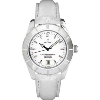 Kadloo Uhr Damenuhr Armbanduhr MEDITERRANÉE 80701 WHITE  neu mit Box ETA 2824-2