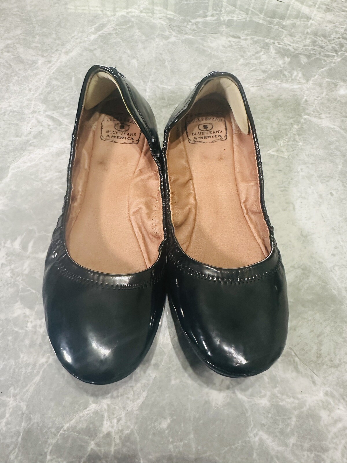 Lucky Brand Black Patent Leather Ballet Flats Size 9.5 Patent Women’s