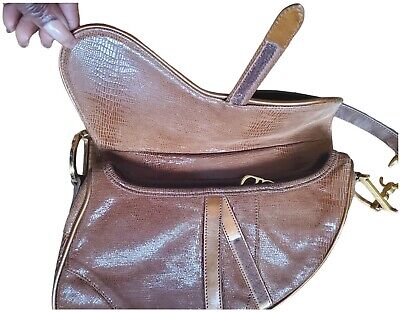 Dior Lizard Brown Saddle Bag Y2K MU0041 Leather | eBay Dior Lizard Brown Saddle Bag Y2K MU0041 Leather | eBay