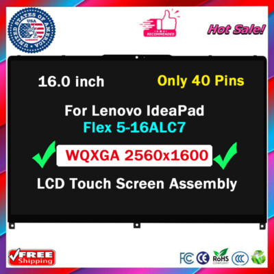 16'' for Lenovo IdeaPad Flex 5 16ALC7 LCD TouchScreen WQXGA 5D10S39795 82RA003UUS