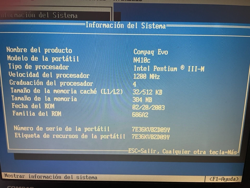 Laptop Compaq Evo N410c Pentium III 1200Mhz 256mb 30gb + Base Expansion 2003 - Bild 2 von 4