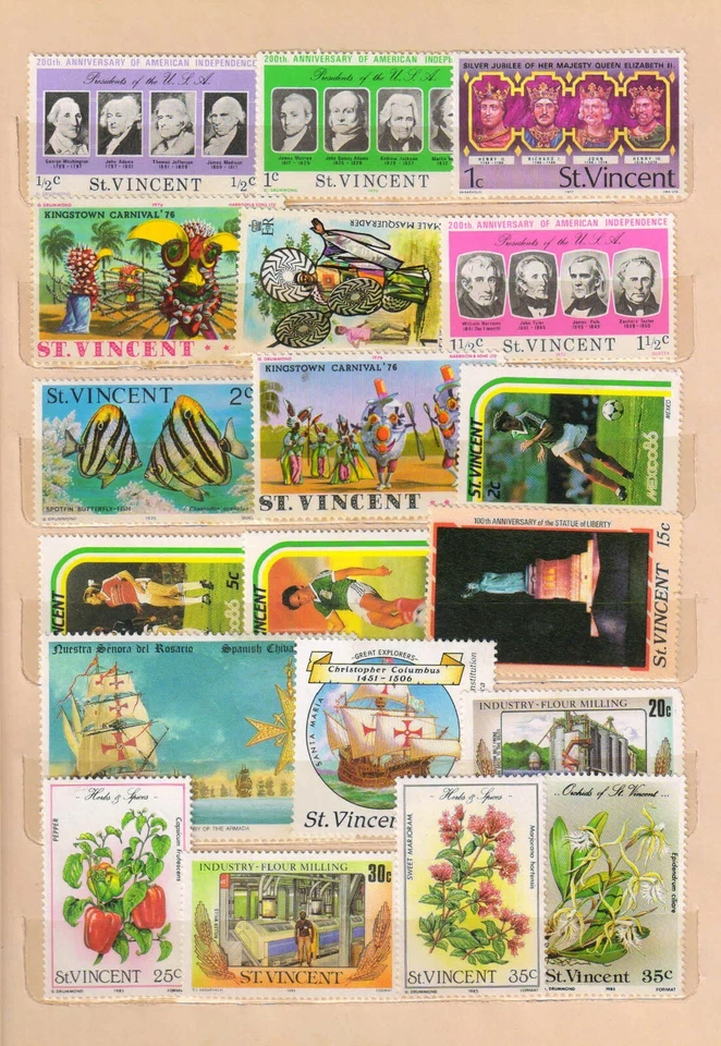 ST. VINCENT Mint Thematic Stamps-170 All Different-Football, Sports, Locomotive - Image 3 of 4