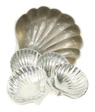 Sonoma Polished Metal Shell Chip & Dip Seaside Bowl Lot of 5 Serving Dishes