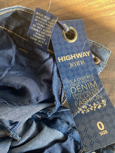 Nuevos pantalones vaqueros de mezclilla azul Highway nuevos con etiquetas acampanados 0 - Imagen 8 de 12