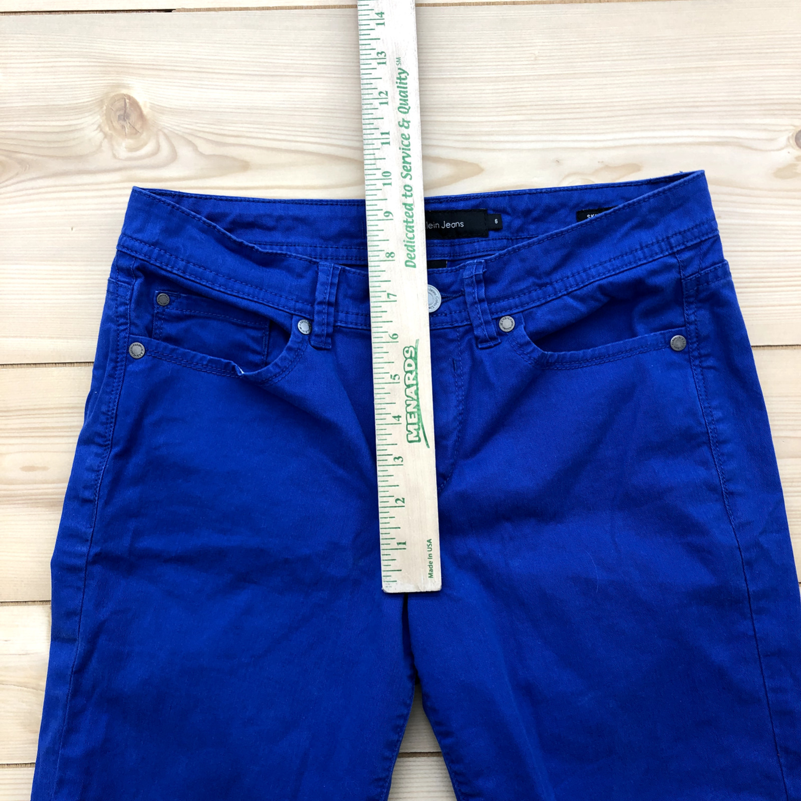 Calvin Klein Jeans Blue Denim Flat Tapered Chino … - image 6