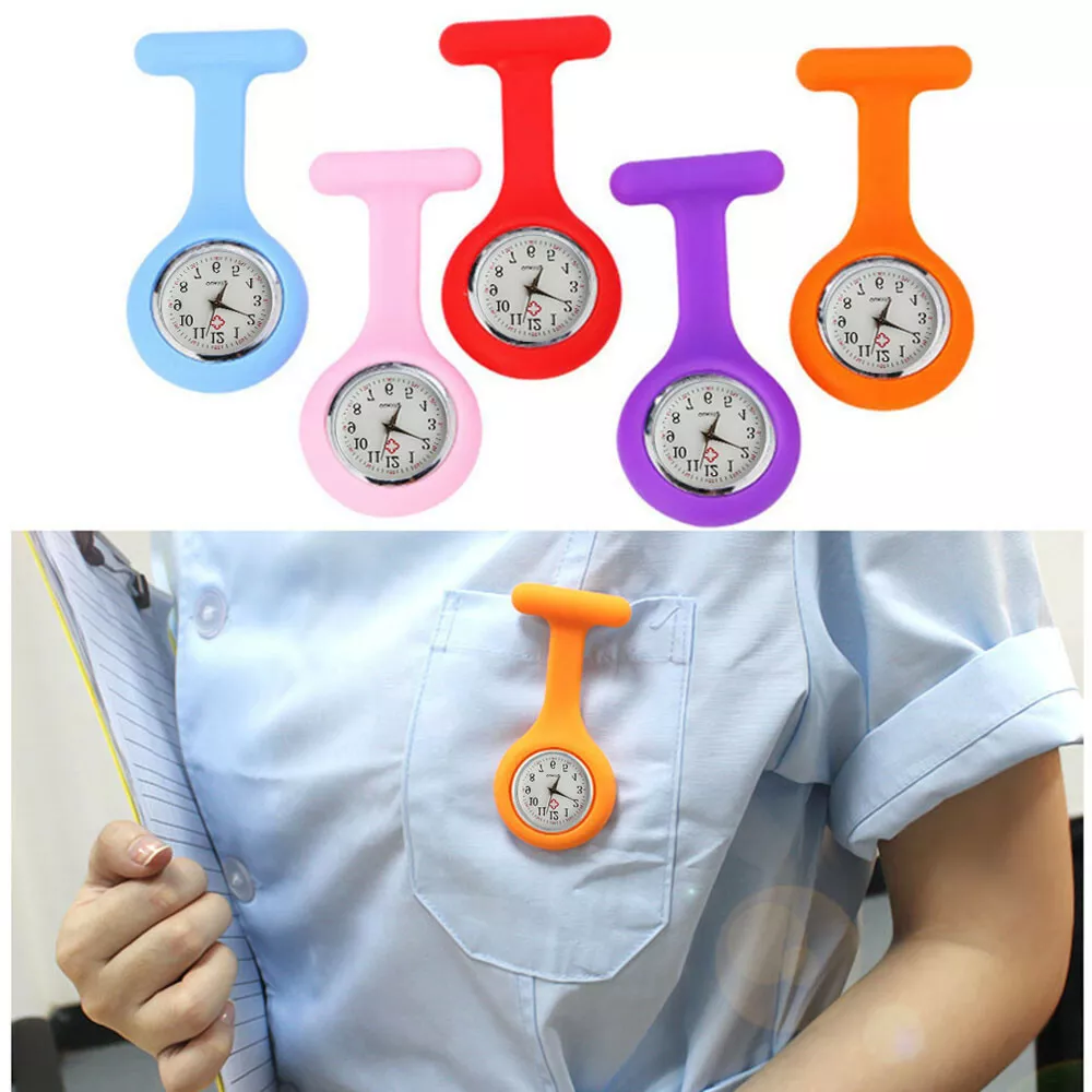 Silicone Nurse Watch Brooch Tunic Fob Watch With Free Battery