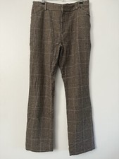 Ralph Lauren Womens Wool Trousers 10 Houndstooth Brown Straight Pant LRL