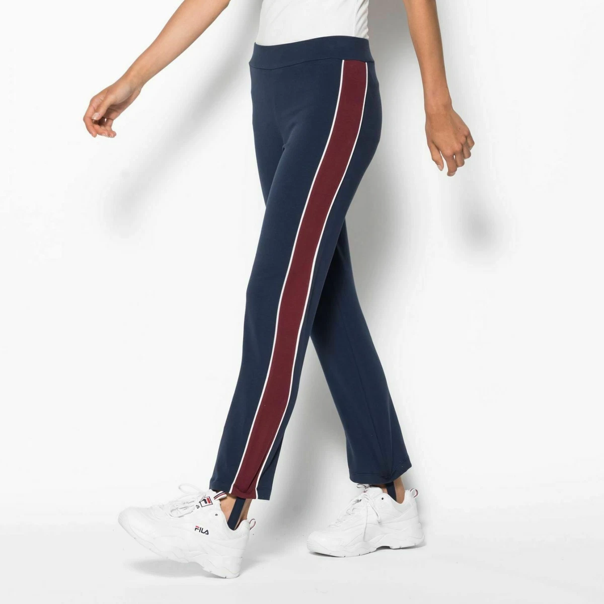 Fila Hunter Track Pants Women's Blue White Red Activewear Sportswear  Trousers