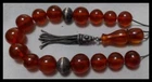 ANTIQUE VERY OLD NATURAL BALTIC AMBER HONEY KOMBOLOI SILVER ISLAM 65gr