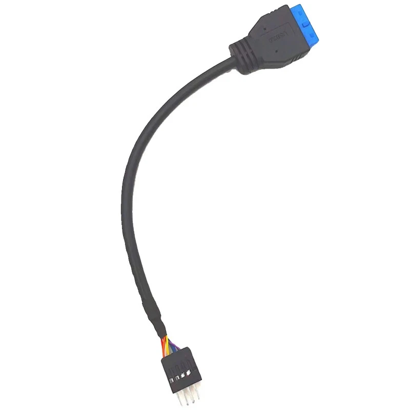 Motherboard USB 3.0 20/19Pin Female To USB 2.0 9P Male Adapter Cable Black 20cm - Image 2 of 4