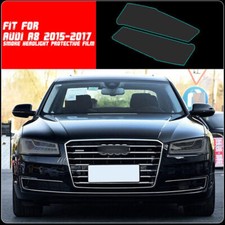 LH+RH Smoke TPU Headlights Protective Precut Film Sticker Cover Trim For Audi A8