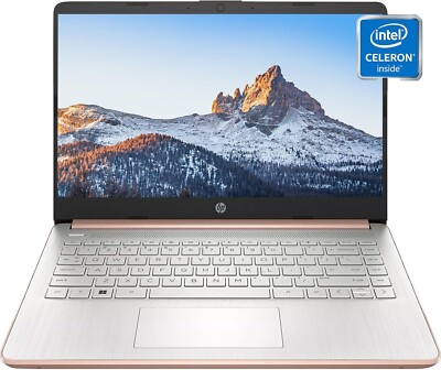 HP 14''HD Laptop For Students/Business Intel N4120 16G DDR4 128G EMMC Rose Gold