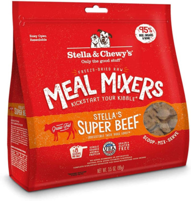 Freeze Dried Raw Super Beef Meal Mixer   Dog Food Topper for Small & Large Breed