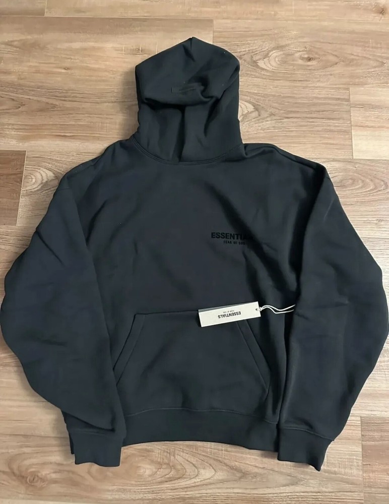 Fear of God Essentials Black Stretch Limo Hoodie Authentic Small with Receipt