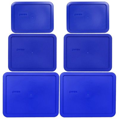 Pyrex 7212-PC 7211-PC 7210-PC Blue Storage Container Lid 6PK New for Glass Dish