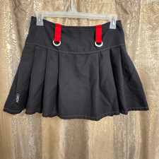 Royal Bones By Tripp Black Red Pleated Mini Skirt Large