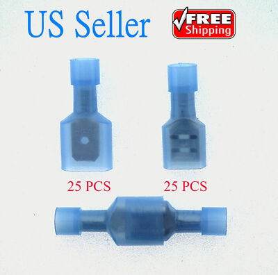 50 Male/Female Insulated Wire Terminal 16-14 Gauge Quick Disconnect Connectors