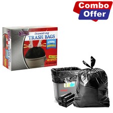Nicole Home 30 Gallon Black Tall Kitchen Drawstring Large Trash Bags 40 Count