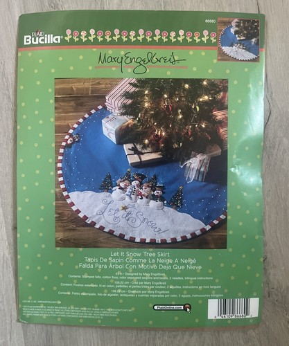 ***INCOMPLETE*** Bucilla Felt 43" Tree Skirt Let It Snow 86680 **FELT ONLY**