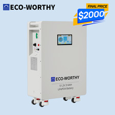 ECO-WORTHY 16.07kWh 48V 314AH LiFePO4 Battery Vertical Standing Solar Backup UPS