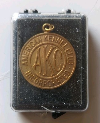 AKC Breeder Owner Champion Medallion Tag American Kennel Club Inc Gold Tone MINT