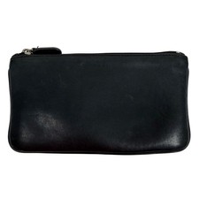 Vintage Coach Black Leather Skinny Case Pouch Clutch