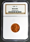 1946 Lincoln Wheat Cent NGC MS66RD
