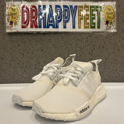 Adidas  NMD_R1 Kids Casual Shoes Size 4.5Y White FW0432 DISPLAY YELLOWING