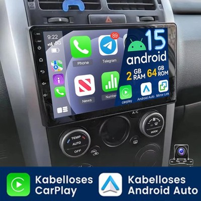 DAB+ Für Suzuki Grand Vitara 2005-2015 64GB CarPlay Android 15 Autoradio GPS KAM