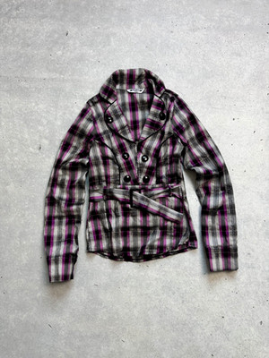 2000s Miss Sixty Type Check Emo Shirt Punk Gothic Sarah Pacini vibe