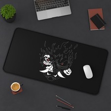 Samurai Cyberpunk 2077 Black White Gaming Desk Mat Mouse Pad Playmat