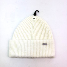 DKNY Womens Size One Size Ivy White Knit Soft Beanie Hat