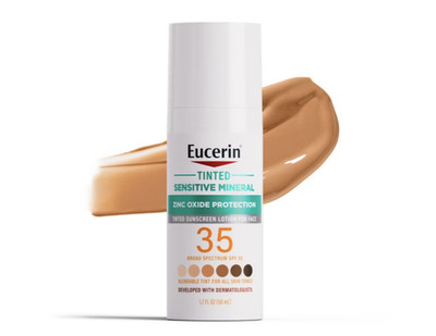 Eucerin Tinted Sensitive Mineral Face Sunscreen Lotion, SPF 35, 1.7 fl oz