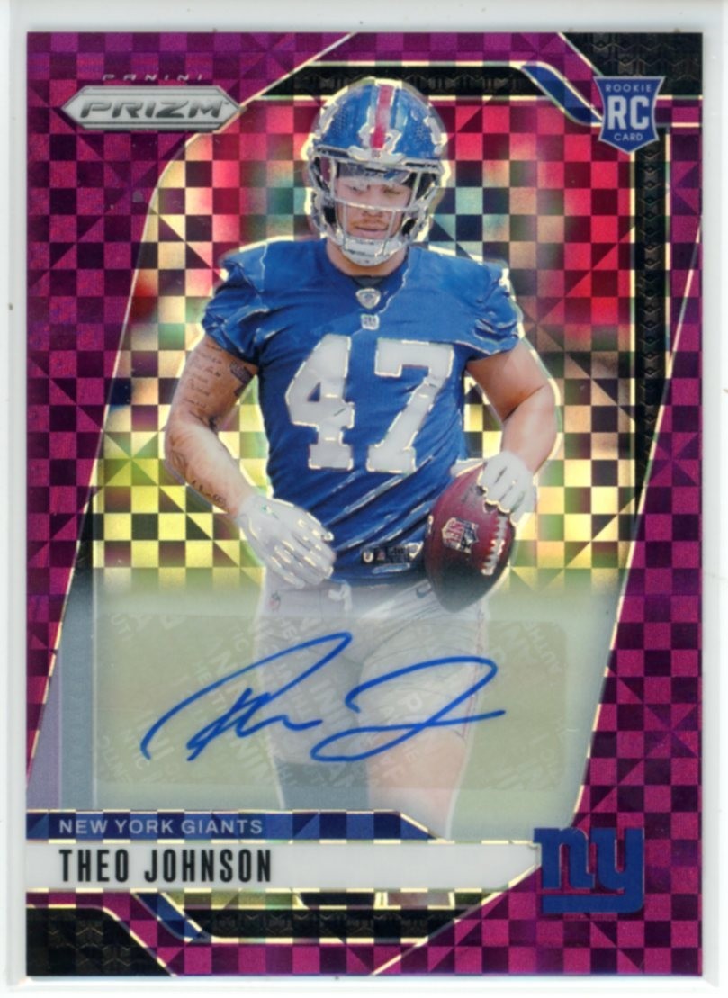 Theo Johnson Panini Prizm #390 Autograph Purple Power