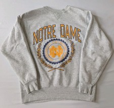 Vintage 90s Champion Notre Dame Sweatshirt Large Made in USA Gray Crewneck EUC