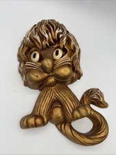 VINTAGE HOMCO MCM 1970’s GOLD LION CUB NURSERY CHILD ROOM WALL DECOR