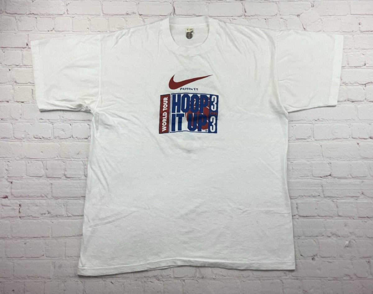 Vintage 90s Nike Hoop It Up Basketball 3 On 3 Promo T-Shirt Men 
