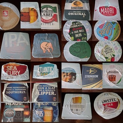 Verschiedene Bierdeckel Untersetzer Packungen ungeöffnet ca. 100 pro Packung