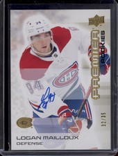 2024-25 Premier Logan Mailloux Gold Rookie Auto RC SSP /35