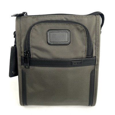 TUMI Alpha 3 Pocket Bag Olive Night Green and Black Crossbody Ballistic Nylon