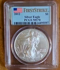 U.S. Mint 2012 American Silver Eagle First Strike PCGS MS70 Cert 24495597