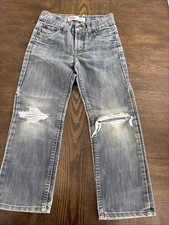 Levi Strauss 514 Boy's 7X Regular Straight Leg Denim Jeans Distressed NWOT