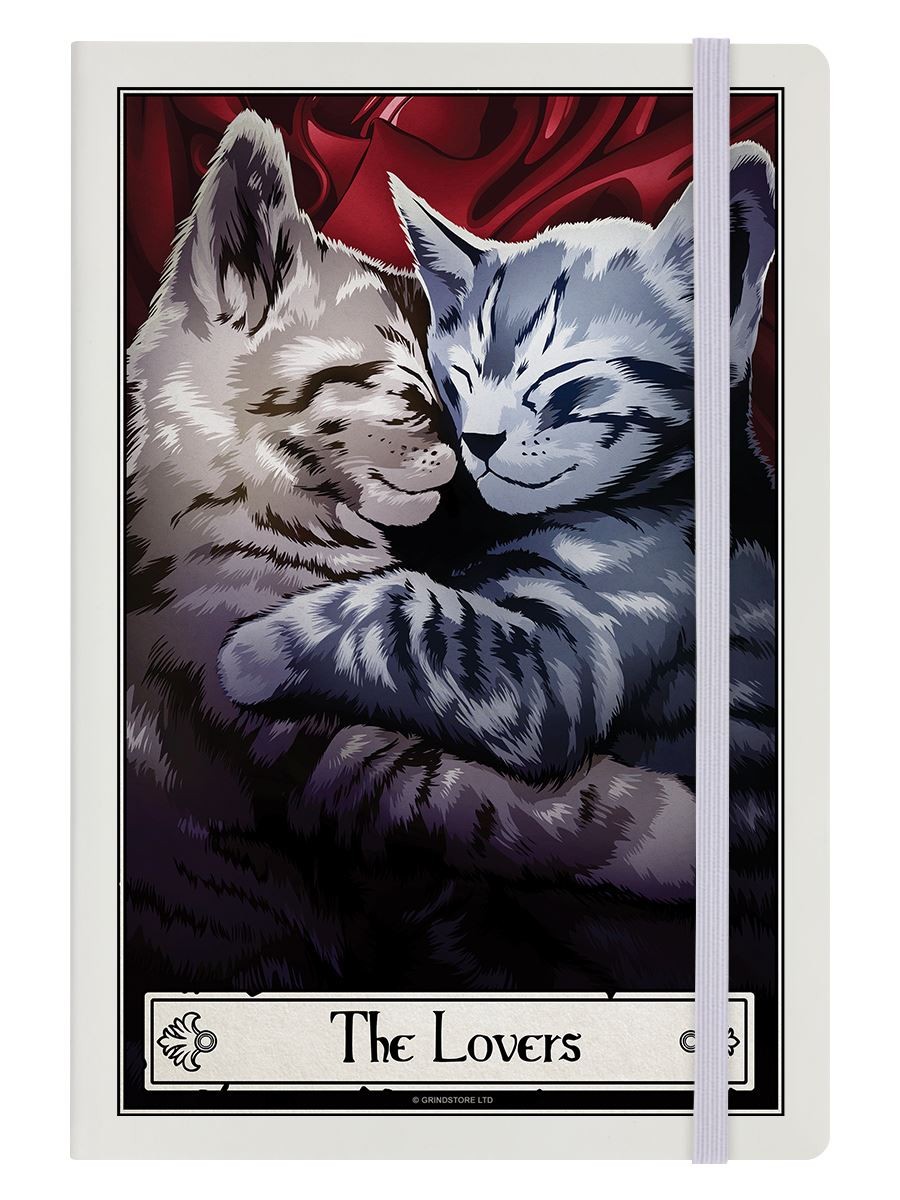 Deadly Tarot Notebook Felis The Lovers A5 Hard Cover Cream 14x21cm
