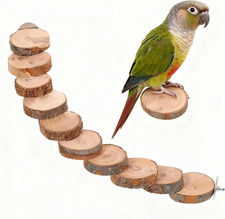 Natural Wood Bird Ladder for Cage - Bird Cage Ladder Flat Perches - Parrot Perch