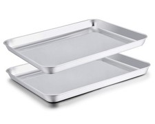 Baking Sheet Set of 2, Baking Pans Tray Cookie Sheet Stainless Steel, Non Tox...