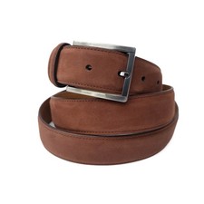 Lejon Belt Mens 50 (Big & Tall) Brown Nubuck Leather Sydney Harbor Chili USA NEW