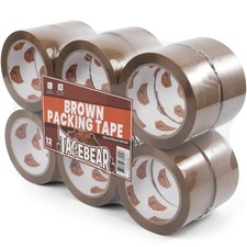 12 Rolls Brown Heavy Duty Packing Tape 2.6Mil 1.88 Inch x 55 Yard 660 Yards