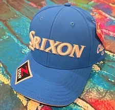 NWT Srixon Tour Staff Cap Adjustable Hat Men’s BLUE White Cleveland Golf